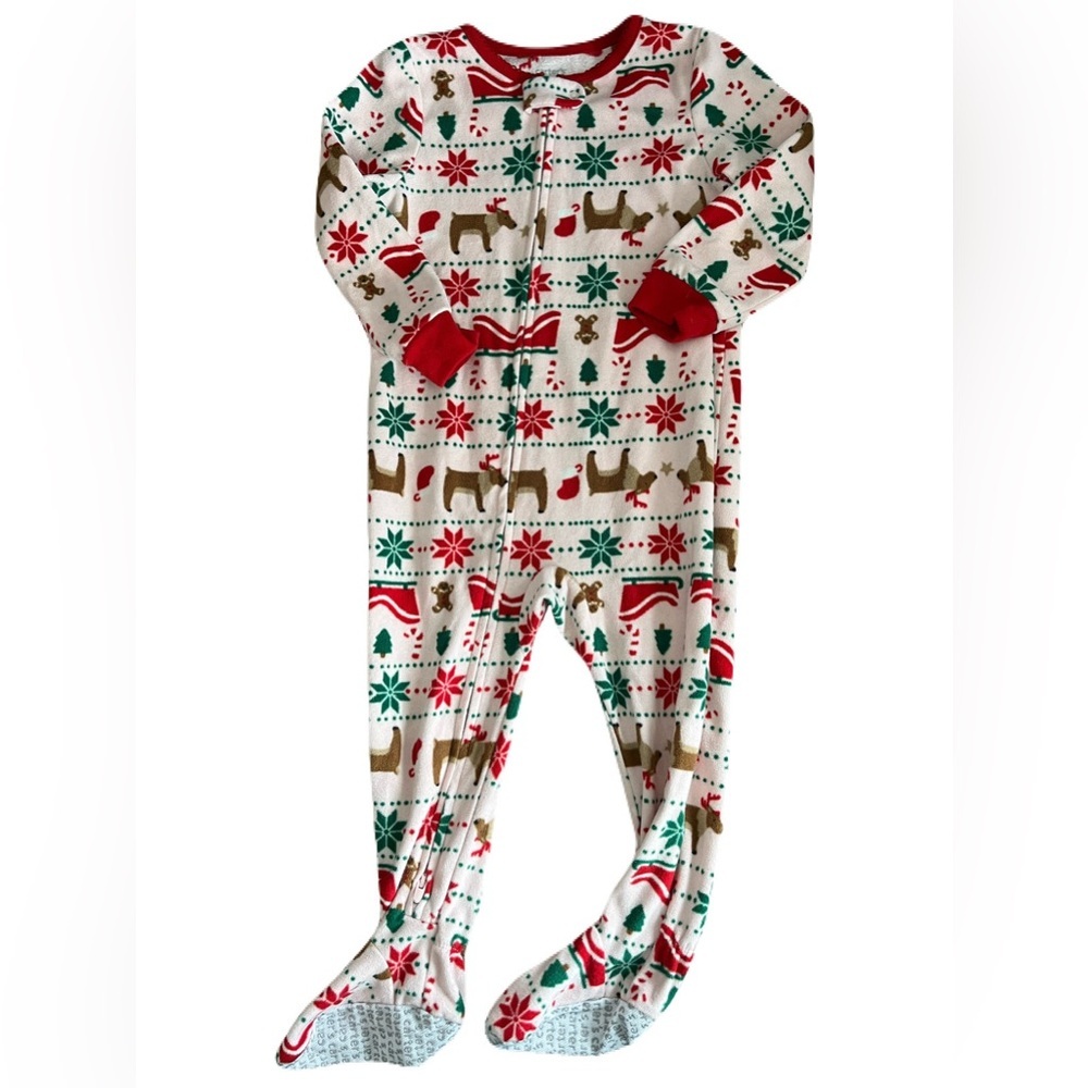 Carters Festive Holiday Footed Pajamas